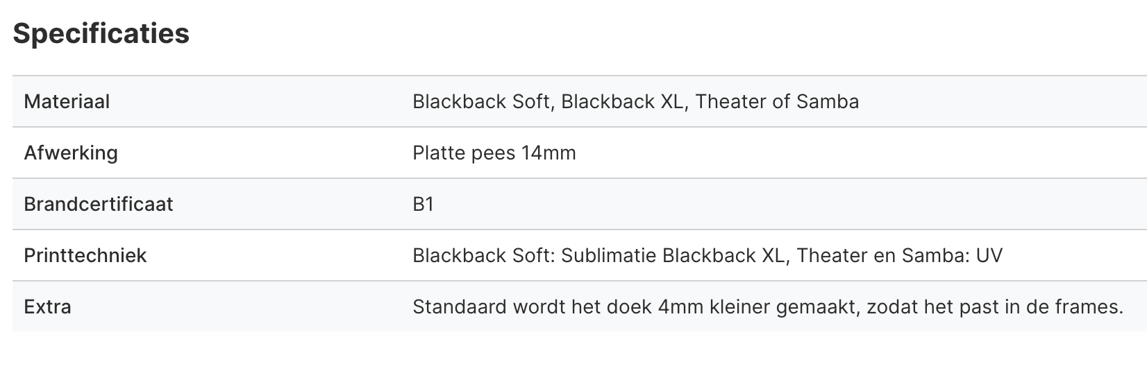 Aluvision- en beMatrix doeken